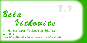 bela vitkovits business card